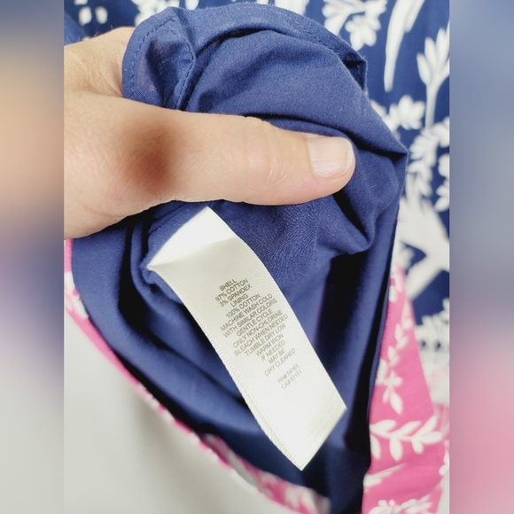 NWT ELIZA J Elegant Blue and Pink Bird Print Dress, Size 8 - Picture 6 of 6